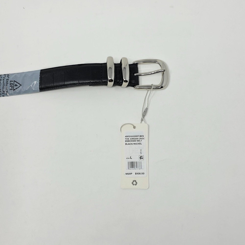 Favorite Daughter The Jordan Croc Embossed Belt Size Large Black Nickle Buckle - Picture 3 of 5